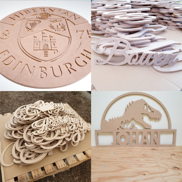 A selection of orders, including custom MDF blanks and craft shapes 