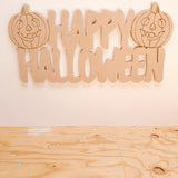 Happy Halloween pumpkin themed door sign, wall plaque.