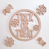 Halloween trick or treat hoop door sign or plaque