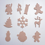 Plain hanging Christmas decorations set of 10