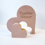 Valentines Together Forever interlocking freestanding stacker, 18mm thick x 150mm tall, mdf blanks, craft shapes