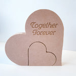 Valentines Together Forever interlocking freestanding stacker, 18mm thick x 150mm tall, mdf blanks, craft shapes