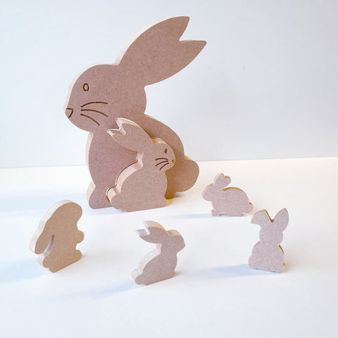 Interlocking bunny and friends