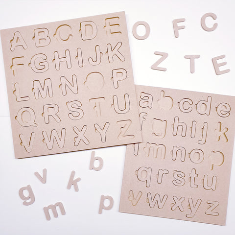 Alphabet puzzle boards.